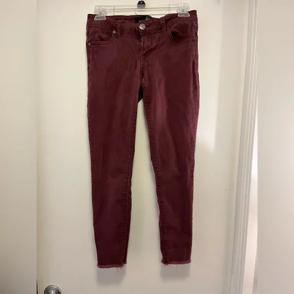 1882 Denim Lisbon Burgundy Skinny Jeans - Size 26 - Picture 2 of 6